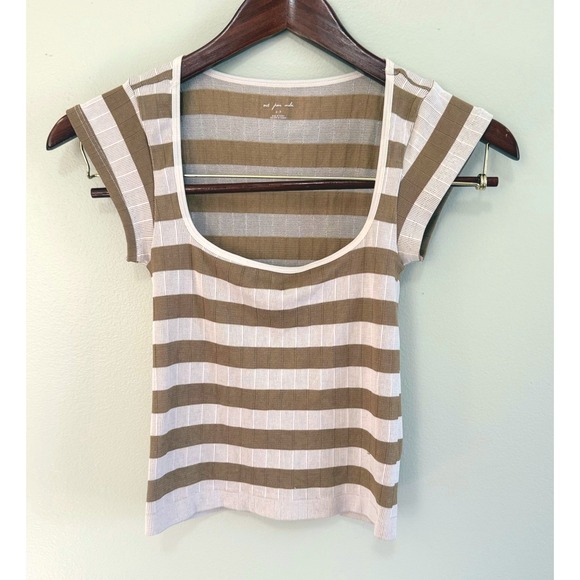 Out From Under Women's Orla Striped Square Neck Baby T-shirt Size Small - Picture 2 of 5